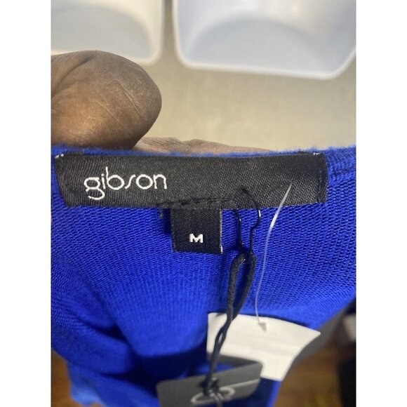 Gibson Womens Long Sleeve Blue Twisted Front Size Medium - Picture 4 of 6